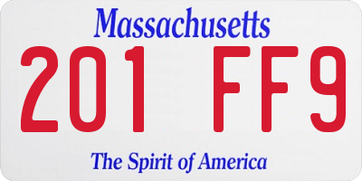 MA license plate 201FF9