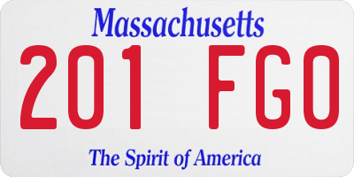 MA license plate 201FG0
