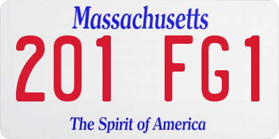 MA license plate 201FG1