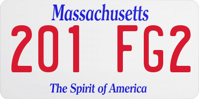 MA license plate 201FG2