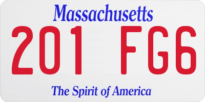 MA license plate 201FG6