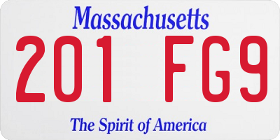 MA license plate 201FG9