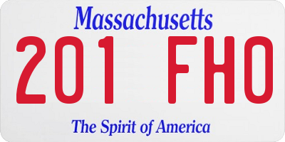 MA license plate 201FH0