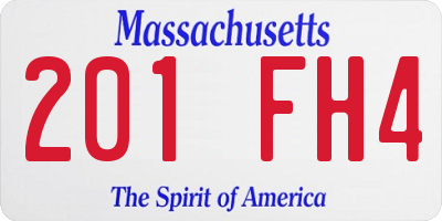 MA license plate 201FH4