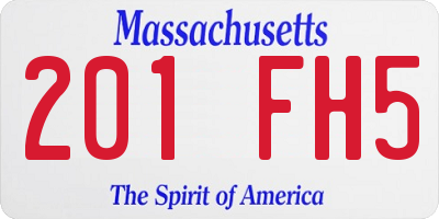 MA license plate 201FH5