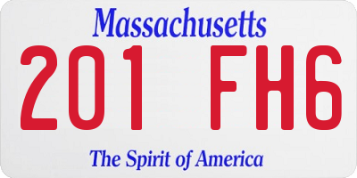 MA license plate 201FH6