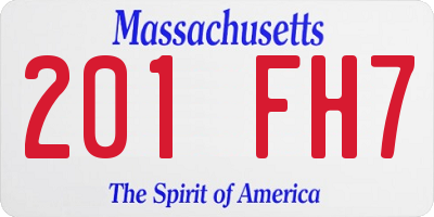 MA license plate 201FH7