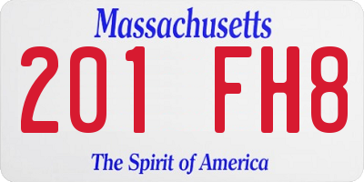 MA license plate 201FH8