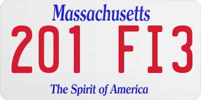MA license plate 201FI3