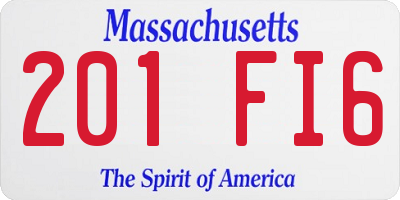 MA license plate 201FI6