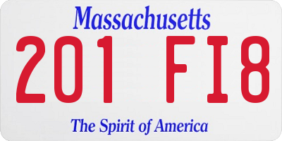 MA license plate 201FI8