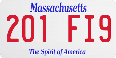 MA license plate 201FI9