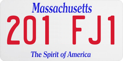 MA license plate 201FJ1