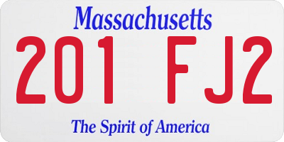 MA license plate 201FJ2