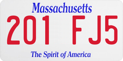 MA license plate 201FJ5