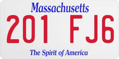 MA license plate 201FJ6
