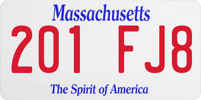 MA license plate 201FJ8