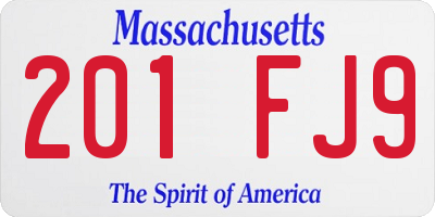 MA license plate 201FJ9