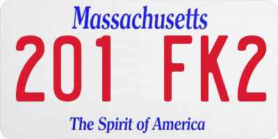 MA license plate 201FK2