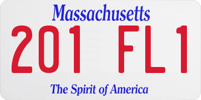 MA license plate 201FL1