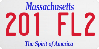 MA license plate 201FL2