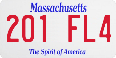 MA license plate 201FL4