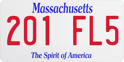 MA license plate 201FL5