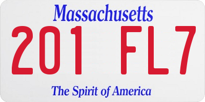 MA license plate 201FL7