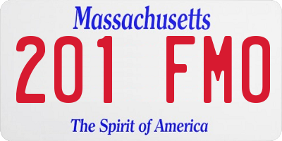 MA license plate 201FM0