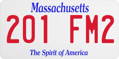 MA license plate 201FM2