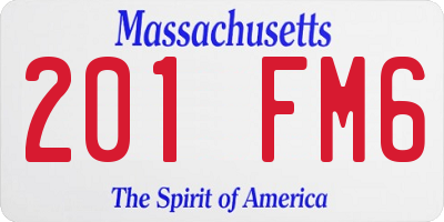 MA license plate 201FM6