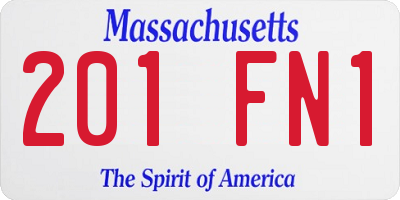 MA license plate 201FN1