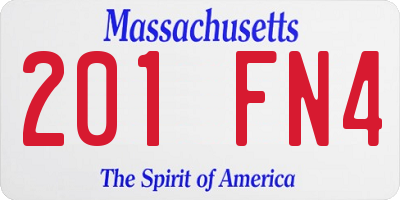 MA license plate 201FN4