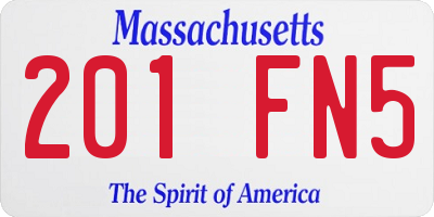 MA license plate 201FN5