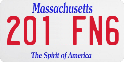 MA license plate 201FN6