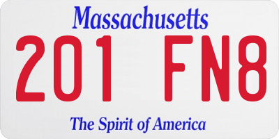 MA license plate 201FN8