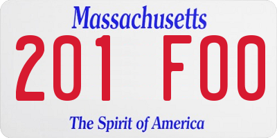 MA license plate 201FO0