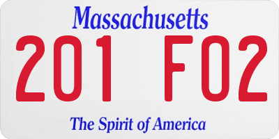 MA license plate 201FO2
