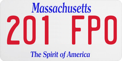 MA license plate 201FP0