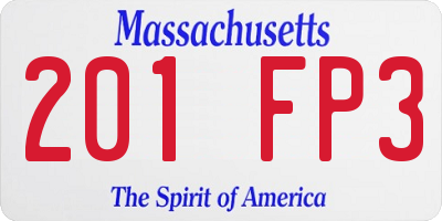 MA license plate 201FP3
