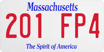 MA license plate 201FP4