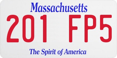MA license plate 201FP5
