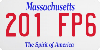 MA license plate 201FP6
