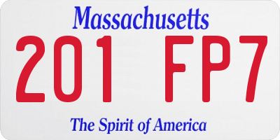 MA license plate 201FP7