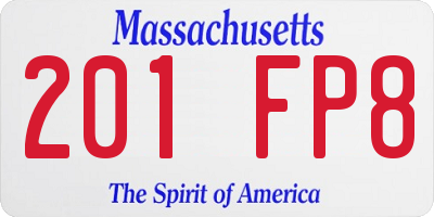 MA license plate 201FP8
