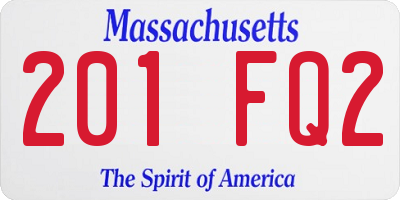 MA license plate 201FQ2