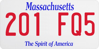 MA license plate 201FQ5