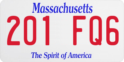 MA license plate 201FQ6