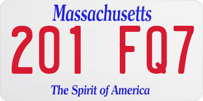 MA license plate 201FQ7