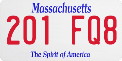 MA license plate 201FQ8